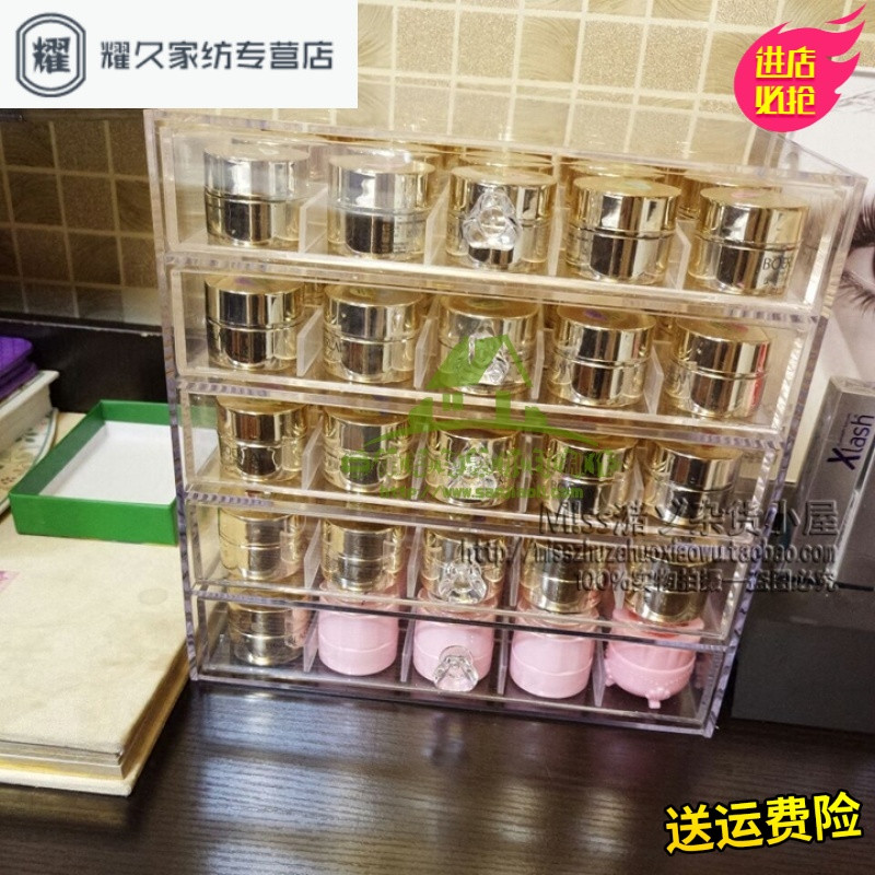 永德吉新款五层125格美甲店光疗日本指甲油胶彩绘美甲胶陈列整理收纳抽屉盒 每小格长4*宽4*高3.5厘米