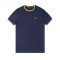 Fred Perry 佛莱德派瑞 男装新款 英伦风纯棉短袖T恤 M1588 L 蓝色
