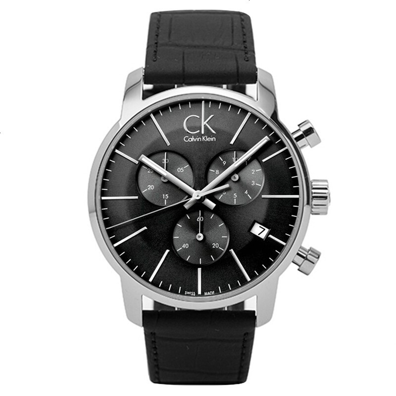 CK卡文克莱（CalvinKlein）手表ACCENT系列情侣表男表简约时分针独立秒盘 石英表 针扣男 K2_566 黑色_黑色