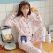 爱心鼠(Aixinshu) 春秋季棉质孕妇服 开衫长袖月子服哺乳装 产前产后针织棉坐月子喂奶衣家居服套装6672 3XL码 3号款