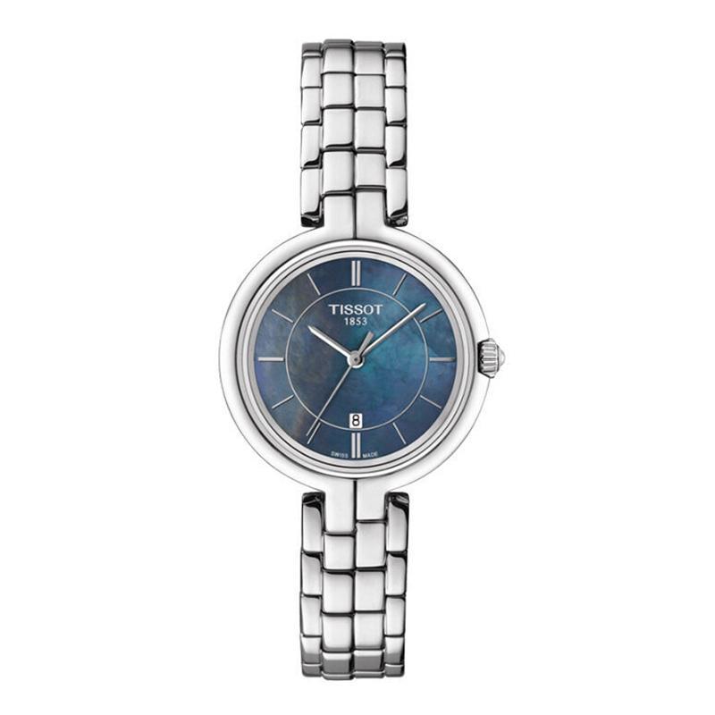 Tissot 天梭弗拉明戈系列钢带女士石英表T094.210.11.121.00 深蓝色