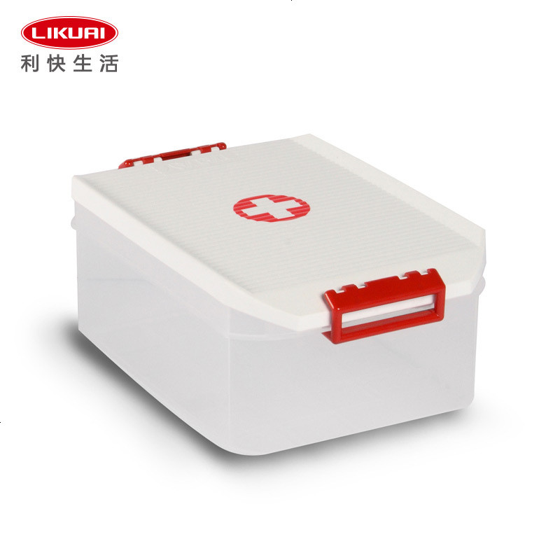 利快西班牙进口医药箱4.5L家用塑料密封透明整理箱保健急救箱_697_640 默认颜色