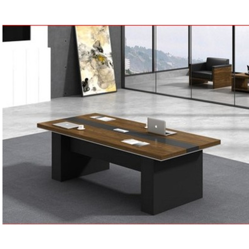 三能 办公家具现代中式木质办公桌会议桌 2.4米