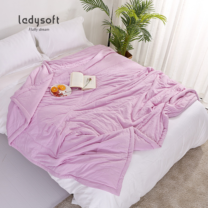 Ladysoft居家 春夏水洗夏凉被 空调被 150X200/180X200/200X230cm 150×200cm 粉紫色