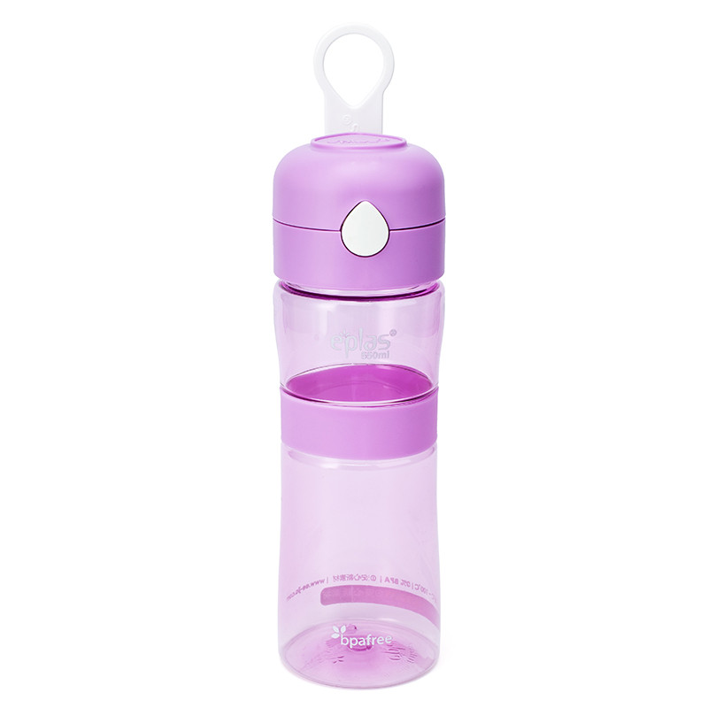 Eplas Tritan随手杯成人塑料防漏水杯防滑情侣便携夏天户外随行杯550ml 紫色550ml