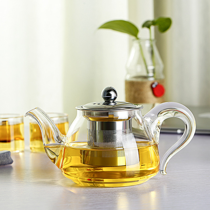 常生源 茶壶玻璃茶壶耐热玻璃防爆茶壶高硼硅凉水壶500ML 如意壶
