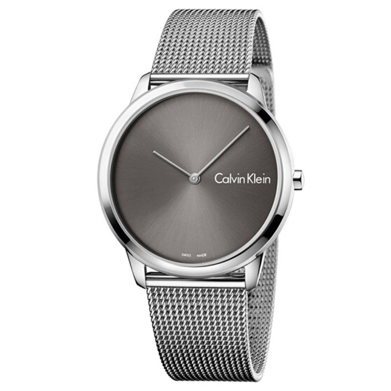 CK卡尔文克莱因（CalvinKlein）2018新款手表Minimal系列皮带女表女士男表情侣表 K3M211Y6 K3M211Y3(黑灰面大号男款)