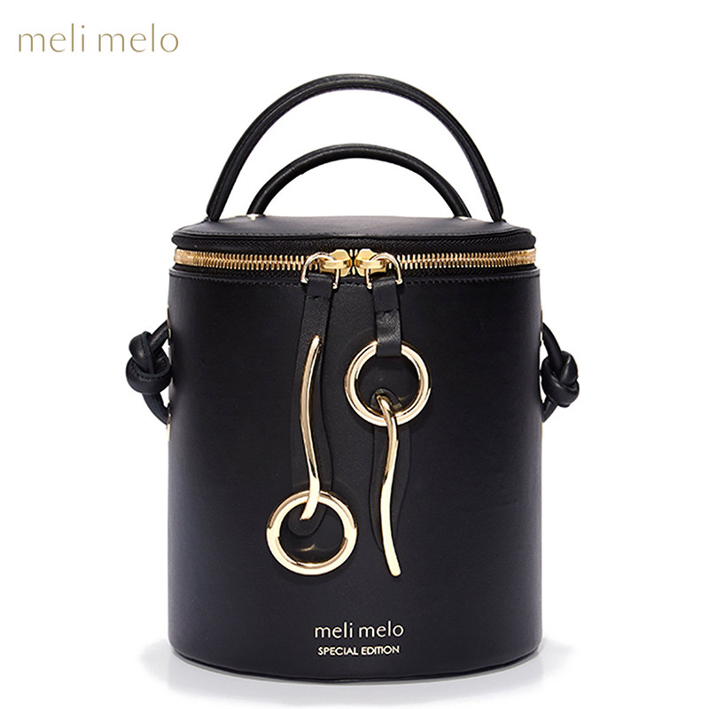 [直营]美丽美洛(MELI MELO) Severine 塞文琳皮革水桶包手提包斜挎包 硬 拉链 欧美时尚