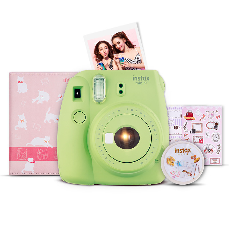 富士（FUJIFILM）INSTAX 一次成像相机立拍立得 mini9 草木绿 奢华套餐三（含30张相纸）