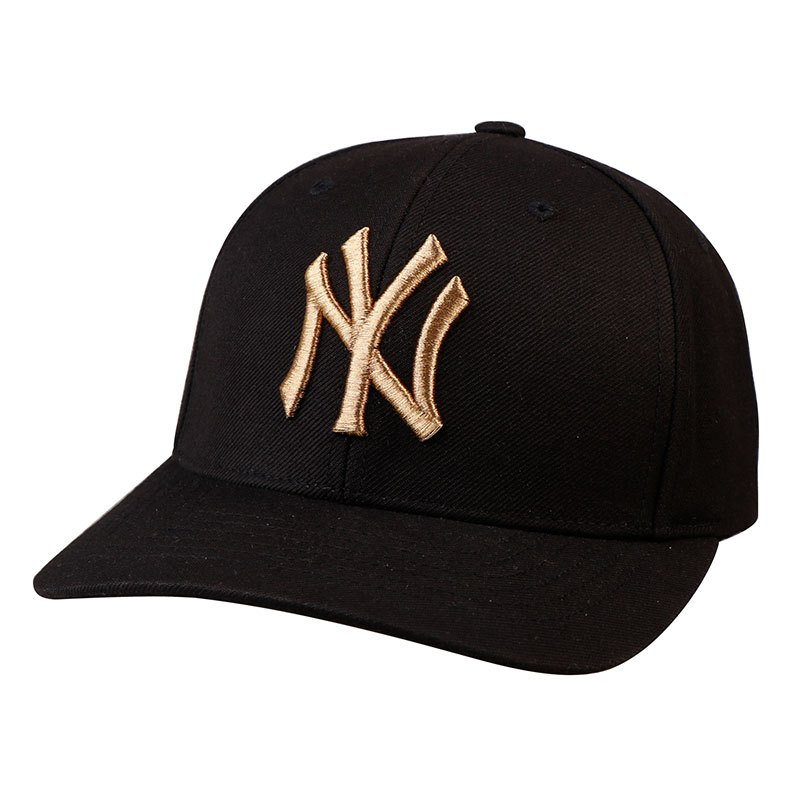MLB棒球帽NY全黑可调节帽子男女帽情侣微檐韩版棒球帽子32CPIG741-50L 32CPIG741-50L