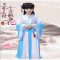 卡特骆驼品牌儿童古装汉服演出服唐装女童汉服仙女装表演服古代贵妃公主裙古筝 120cm天猫品质 天蓝色
