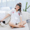 亨尔泰 家居服火焰鸟 睡衣女夏季纯棉短袖短裤薄款休闲韩版春夏全棉家居服两件套 韩版时尚夏款 深白 XL