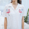 亨尔泰 家居服火焰鸟 睡衣女夏季纯棉短袖短裤薄款休闲韩版春夏全棉家居服两件套 韩版时尚夏款 浅白 M