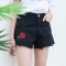 简妮薇破洞牛仔裤短裤女夏季2018新款韩版百搭修身显瘦学生阔腿热裤 白色2001 XL