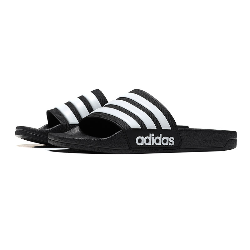 【自营】adidas阿迪达斯NEO中性男鞋女鞋运动休闲拖鞋AQ1701 AQ17011号黑色+亮白 44.5码