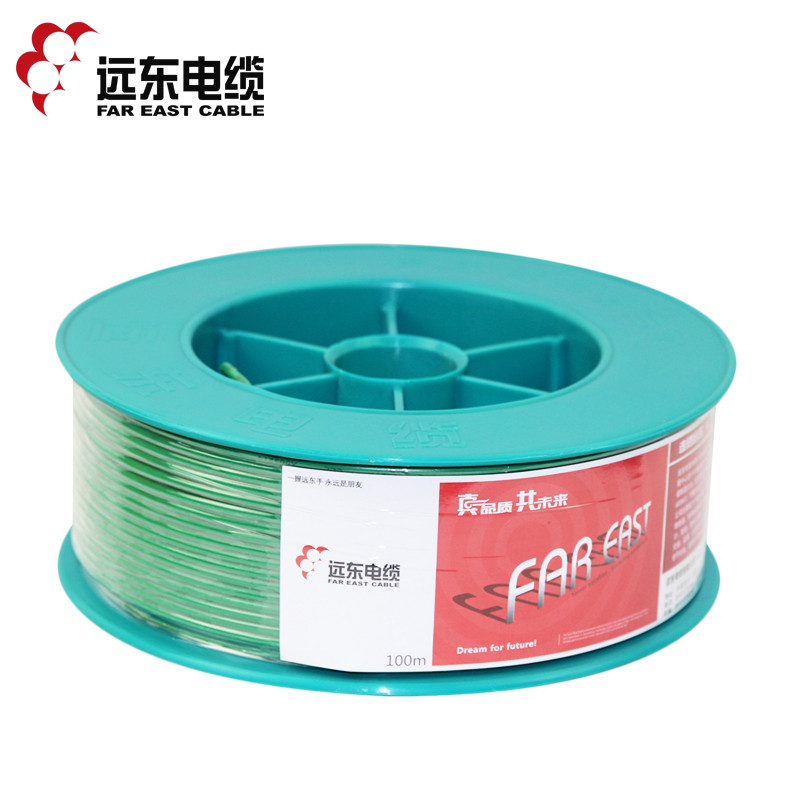 远东电线电缆 BVR4国标空调热水器用铜芯家装电线 单芯多股 100米软线 100米/卷 绿色