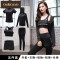 欧卡奥品牌瑜伽服套装女2018新款速干衣宽松专业晨跑健身房健身服跑步运动套装女_2 S 深灰五件套
