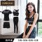 欧卡奥品牌瑜伽服套装女2018新款速干衣宽松专业晨跑健身房健身服跑步运动套装女_2 S 印花红色五件套