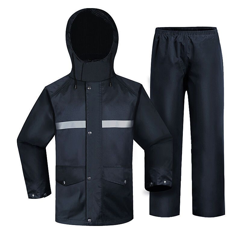 谋福 加厚 双层 雨衣套装（XL-5XL) 11347032895（套）-- 黑色