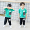 2018童装2018新款儿童春秋薄款拼色运动套装中小童卫衣两件套一件代 65码85-95厘米 绿色双V