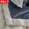 南极人(NanJiren)家纺 牛奶绒毛毯珊瑚绒毯子加厚冬季保暖双层贝贝绒毯子法兰绒床单人空调盖毯 剪花绒-深蓝 150×200cm毛毯被套两用