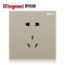 罗格朗(Legrand)开关插座面板多孔五孔usb二三插16a智能家居86型家用暗装墙壁电源仕典金色 正五孔插座 仕典米兰金