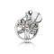 Pandora潘多拉14K金镂空树叶吊坠791728CZ 银色