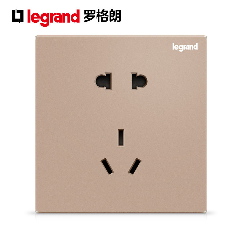 罗格朗(Legrand)开关插座面板逸景玫瑰金5五孔USB多孔二三插带一开双控16A空调暗装墙壁电源家用86型 五孔插座 逸景玫瑰金