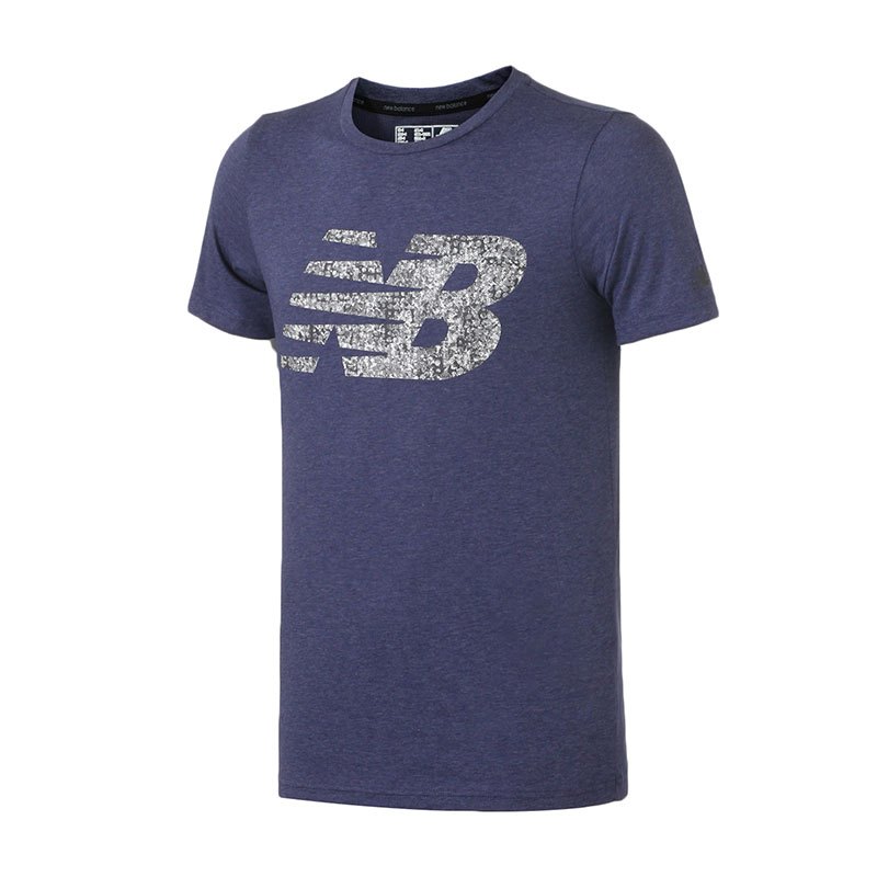 New Balance/NB男短袖T恤2018新款圆领针织休闲运动服AMT83055 AMT83055-PGM靛蓝 XL
