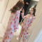 睡衣女春秋性感长袖可外穿薄款宽松夏季家居服两件套装长袖丝百合花 M 18-1685#长袖丝清新草莓