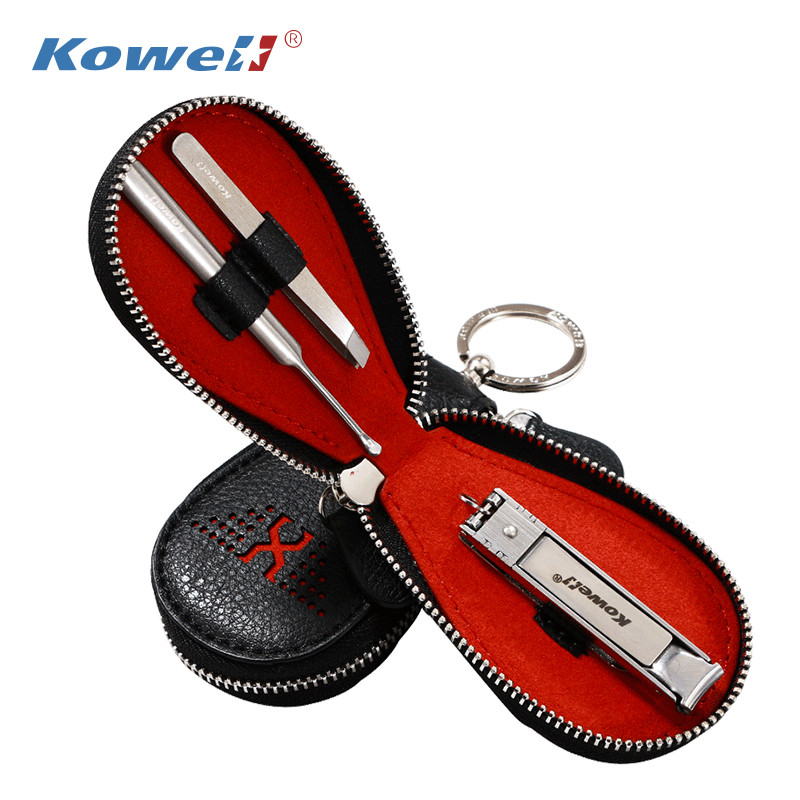 韩国（kowell）进口指甲刀套装家用便携不锈钢指甲剪钳美容修甲工具