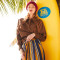 千柏年纯棉衬衫女长袖2018新款宽松衬衣韩版bf风春装上衣百搭 S 焦糖色