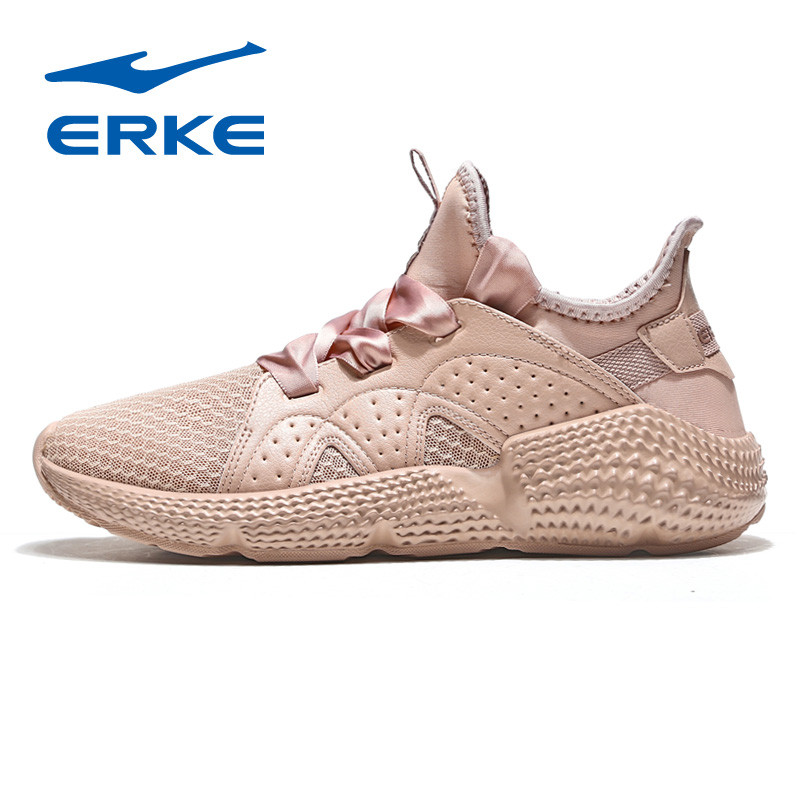 鸿星尔克（ERKE）女鞋2018轻便网鞋女透气网面休闲鞋椰子鞋52118320230 自然裸色 35码