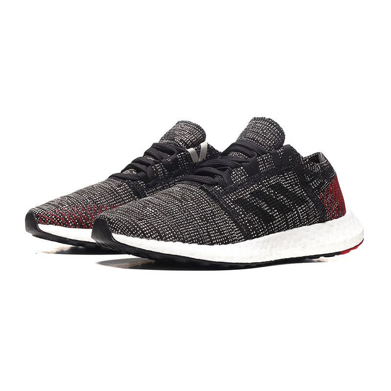 adidas阿迪达斯童女大童鞋2018新款PureBOOST休闲运动鞋B43504 B43505黑色+色 36码/适合脚长220mm