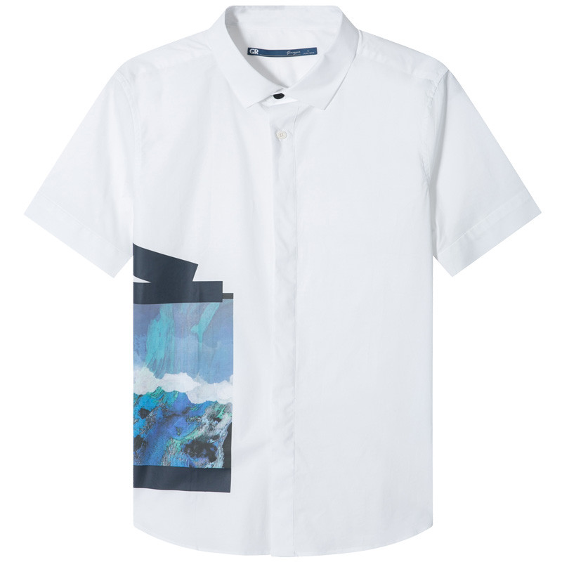 GRSAGA夏季休闲白色系衬衫11621312205_3 XL 白色系