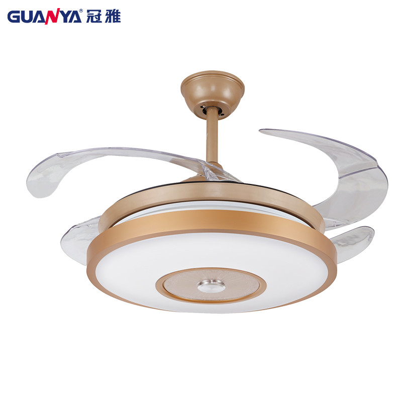 冠雅(GUANYA)FS6011-GD皇冠隐形36寸吊扇灯风扇灯餐厅吊灯卧室客厅家用简约现代带LED电风扇变光其他