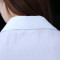 韩范中袖衬衫女五分袖弹力衬衣工作服七分职业装夏短袖半袖白衬衣 2XL 短袖-白条纹(高弹)