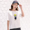 短袖T恤女夏装2018新款韩版白色圆领宽松学生大码百搭半袖上衣潮 2XL 白色