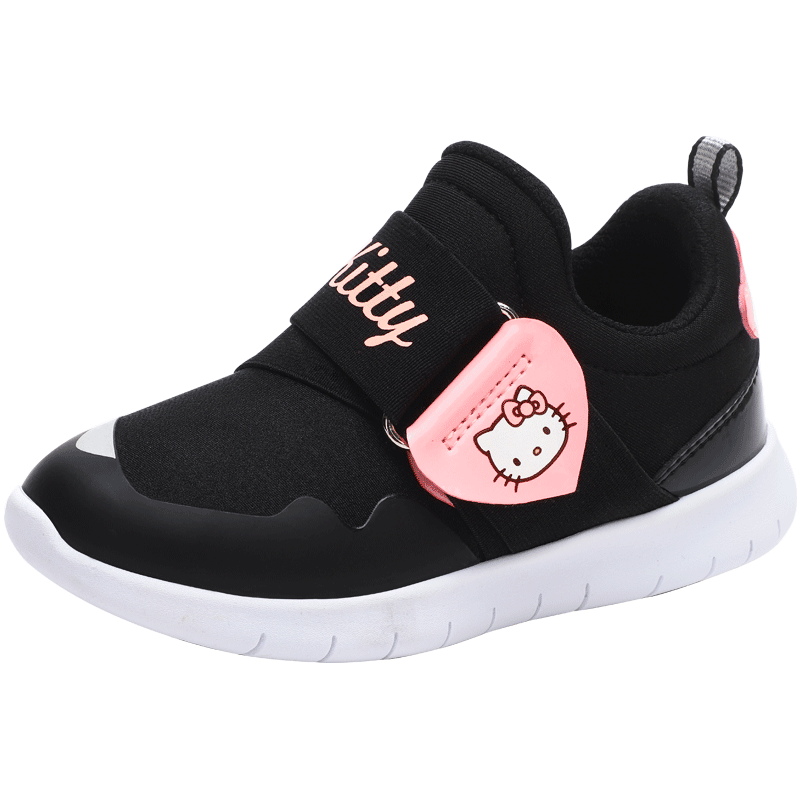 HelloKitty童鞋女童运动鞋2018春季新款小女孩运动鞋透气休闲鞋K8536803 26码/16.1cm 黑色