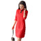 女士新品女装秋装潮韩版不规则打底蕾丝连衣裙小个子搭配夏款裙子 L 红色