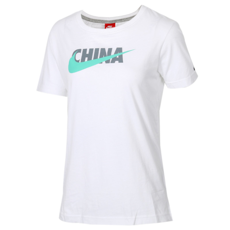 Nike耐克女装2018夏款针织圆领透气运动休闲短袖T恤AQ5208-100 XS 白色AQ5208-100