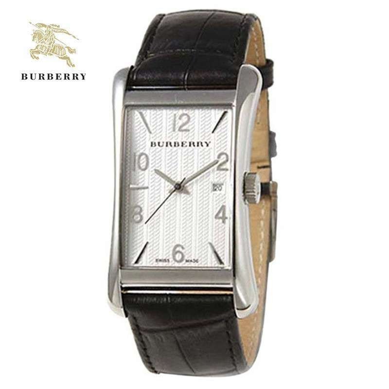 Burberry/巴宝莉 黑色皮革英伦风情商务方形石英情侣对表 男表BU3002 女表 BU3002男款