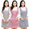 韩版时尚双层防水围裙厨房做饭围腰围裙可爱公主罩衣餐厅工作服_10 青色（不带袖套）