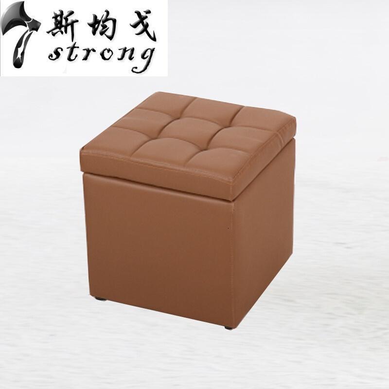 实木储物凳收纳箱皮凳床尾凳试换鞋凳沙櫈化妆凳钢琴小凳子黑色45L长40*宽40*高42_9_6 咖啡色