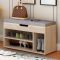 简易组装鞋柜式换鞋凳简约现代多功能收纳储物凳口鞋架穿鞋凳栗子木中号横款：黑皮长60宽30高 枫樱木大号竖款：灰布长80宽30高43