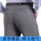 中老年男裤夏季薄款宽松休闲长裤子老年人男士亚麻爸爸装高腰西裤_13 34码【腰围二尺七】 中麻灰