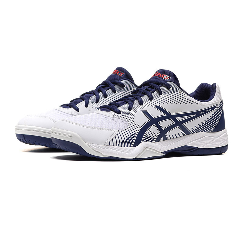 ASICS亚瑟士男子排球鞋缓震GEL-TASK运动鞋B704Y-100 B704Y-100白色+蓝色 43.5码
