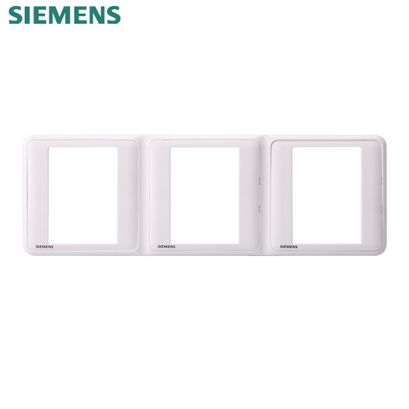 西门子(SIEMENS)开关插座面板 皓睿系列 玉釉白 空白面板 边框 玉釉白 三联边框
