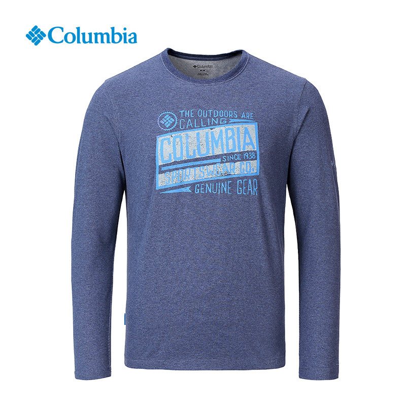 哥伦比亚(Columbia)户外18秋冬新品男款吸湿长袖T恤PM5599 蓝465 M