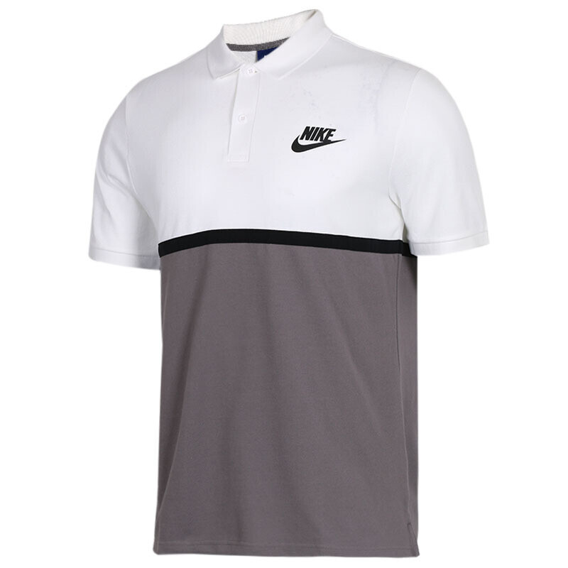 NIKE耐克男装 2018夏季新款运动撞色POLO衫时尚休闲舒适透气短袖T恤 886508-010 L 白/棕886508-100